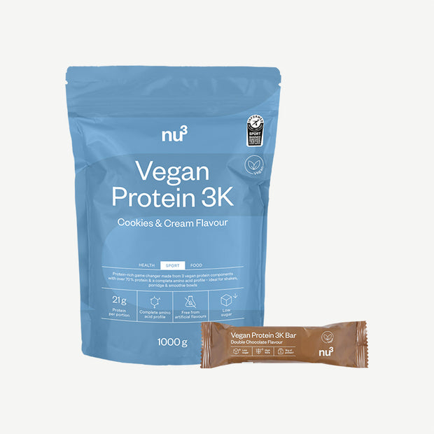 nu3 Vegan Protein 3K Pulver + Vegan Protein 3K Bar