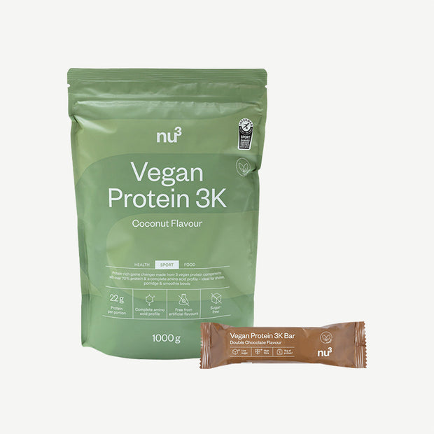 nu3 Vegan Protein 3K Pulver + Vegan Protein 3K Bar